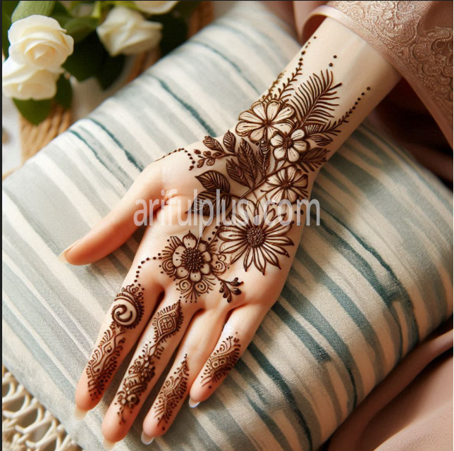 হাতের তালুর সিম্পল ও গর্জিয়াস মেহেদি ডিজাইন হাতের তালুর সিম্পল ও গর্জিয়াস মেহেদি ডিজাইন