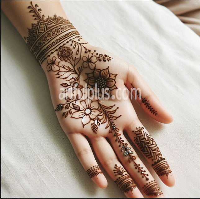 হাতের তালুর সিম্পল ও গর্জিয়াস মেহেদি ডিজাইন হাতের তালুর সিম্পল ও গর্জিয়াস মেহেদি ডিজাইন