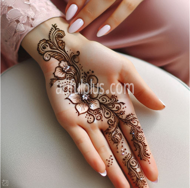 হাতের তালুর সিম্পল ও গর্জিয়াস মেহেদি ডিজাইন হাতের তালুর সিম্পল ও গর্জিয়াস মেহেদি ডিজাইন