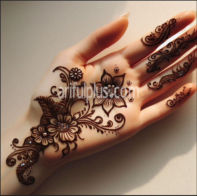 হাতের তালুর সিম্পল ও গর্জিয়াস মেহেদি ডিজাইন হাতের তালুর সিম্পল ও গর্জিয়াস মেহেদি ডিজাইন