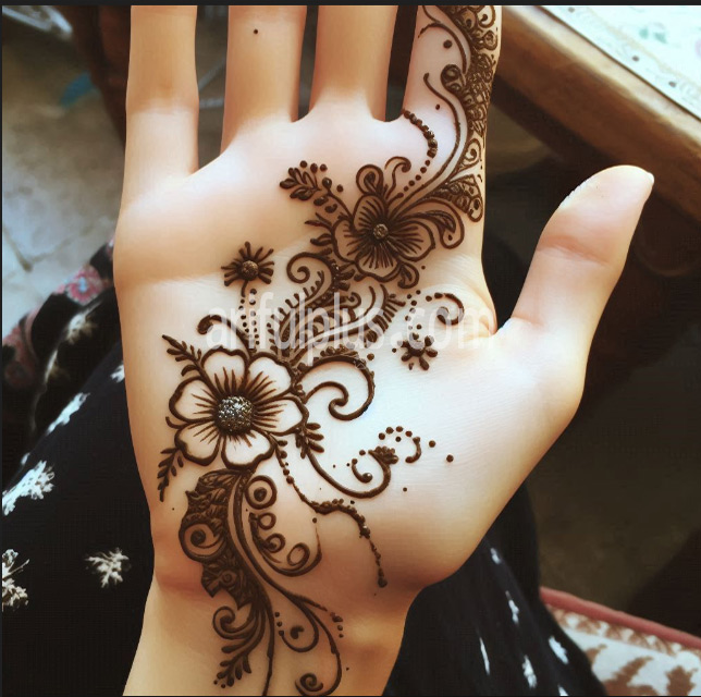 হাতের তালুর সিম্পল ও গর্জিয়াস মেহেদি ডিজাইন হাতের তালুর সিম্পল ও গর্জিয়াস মেহেদি ডিজাইন