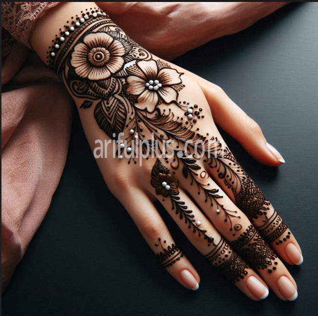 হাতের তালুর সিম্পল ও গর্জিয়াস মেহেদি ডিজাইন হাতের তালুর সিম্পল ও গর্জিয়াস মেহেদি ডিজাইন